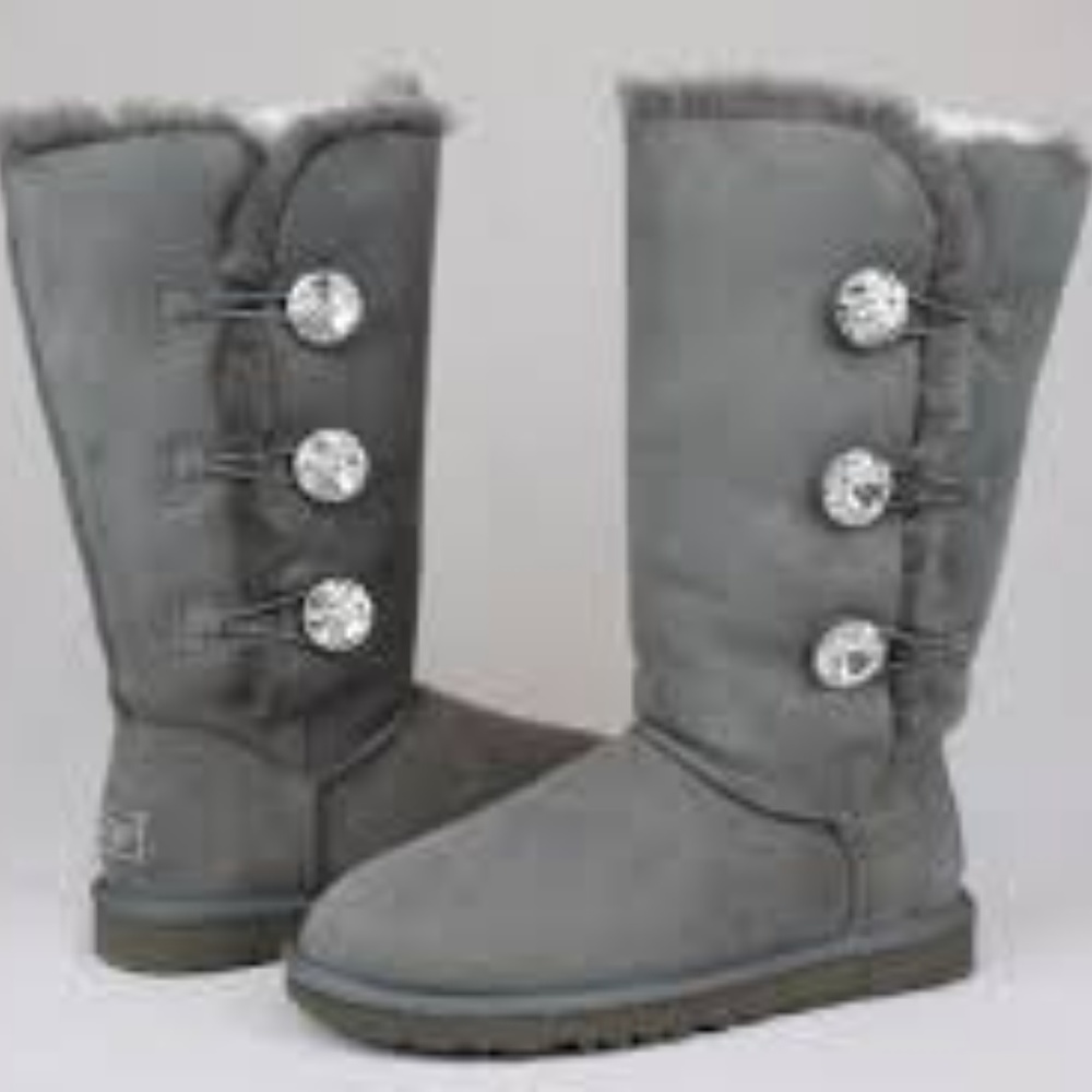 Gray Bailey Button Bling with Swarovski Crystals